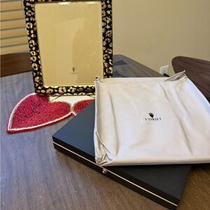 L'Objet Leopard Print 8x10 24k Yellow Gold Picture Frame Black Enamel NEW IN BOX